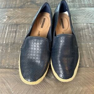Clarks Women's Elaina Ruby Loafer Slip On Shoe Size 8.5 M Espadrille Loafer Navy